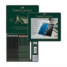 Faber-Castell μολύβια Pitt Graphite Matt & Castell 9000, διάφορες σκληρότητες, 20 τμх