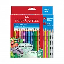 Faber-Castell ακουαρέλα μολύβια Grip 2001, 18 χρωματιστά, 4 νέον, 2 γραφίτες