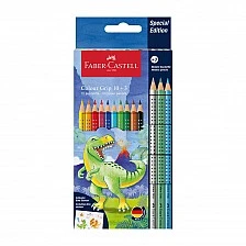 Faber-Castell χρωματιστά μολύβια Grip 2001 - Δεινόσαυρος, 10 στάνταρ και 3 μεταλλικά χρώματα