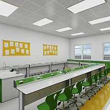 RFG αίθουσα φυσικής Flat άνω της Β΄ γυμνασίου για 24 μαθητές λευκό/πράσινο