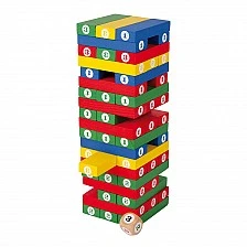 Παιχνίδι Small Foot Jenga, έγχρωμο, με νούμερα, 58 τεμάχια