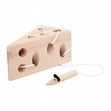 Παιχνίδι Small Foot String Τυρί με ποντίκι, ξύλινο