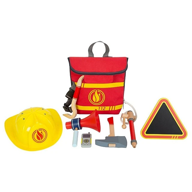 Σετ Small Foot Fireman, παιδικό, σε σακίδιο, ξύλινο