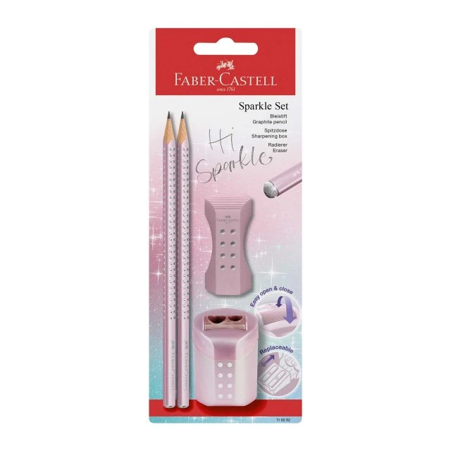 Μολύβι Faber-Castell Sparkle Cosmic, 2 τεμαχίων, με γόμα και ξύστρα