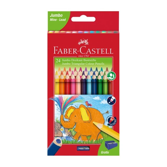 Μολύβια Faber-Castell Triangular Jumbo, 24 χρωμάτων
