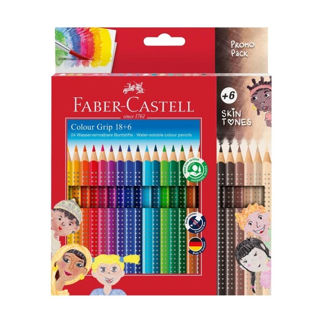 Faber-Castell χρωματιστά μολύβια Grip 2001 Skintones, 18+6 χρώματα