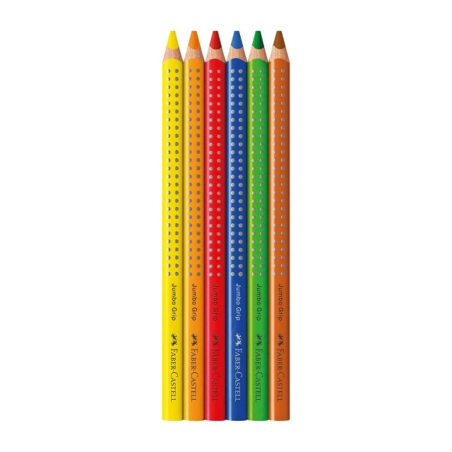 Χρωματιστά μολύβια Faber-Castell Jumbo Grip, 6 χρωμάτων
