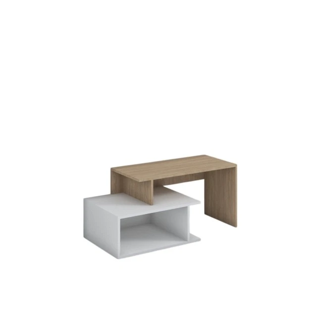 Έπιπλο τηλεόρασης RFG, 1250 x 500 x 500 mm, λευκή βάση, δρύινο επάνω μέρος sonoma