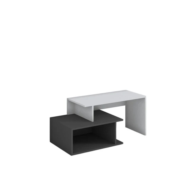 Έπιπλο τηλεόρασης RFG, 1250 x 500 x 500 mm, βάση γραφίτη, λευκή υπερκατασκευή