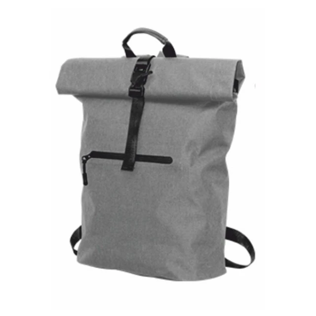 Σακίδιο πλάτης Rolltop, αδιάβροχο, με τσέπη, 300D RPET, 40 x 60 cm, γκρι