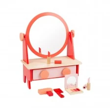 Τραπέζι μακιγιάζ ποδιών, ρετρό με καθρέφτη, ξύλινο, 33 x 18 x 43 cm