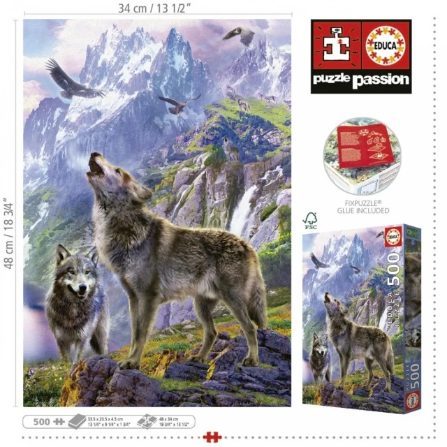 Παζλ, Educa, Wolves of the Rocks, 500 κομμάτια