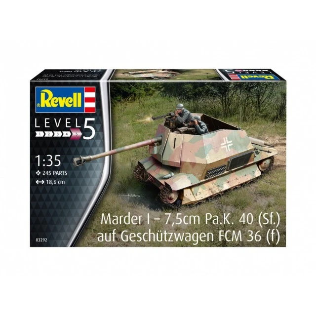 Συναρμολογημένο μοντέλο Tank Destroyer Marder I - 7,5cm Pa.K. 40 (Sf.) Auf Geschutzwagen FCM 36 (f), 245 τεμάχια