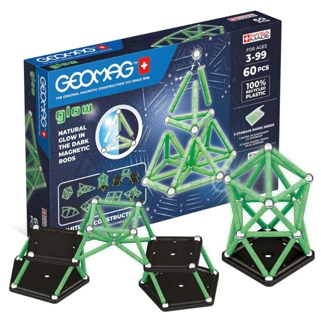 Magnetic constructor Glow 338, 60 εξαρτήματα