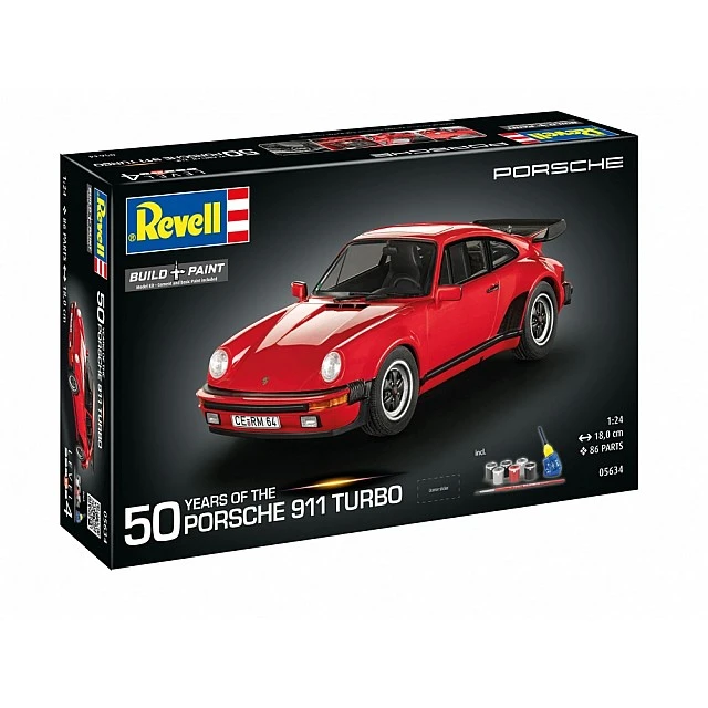 Μοντέλο συναρμολόγησης, Revell, Σετ δώρου αυτοκινήτου 50 ετών Porsche 911 Turbo, 86 ανταλλακτικά