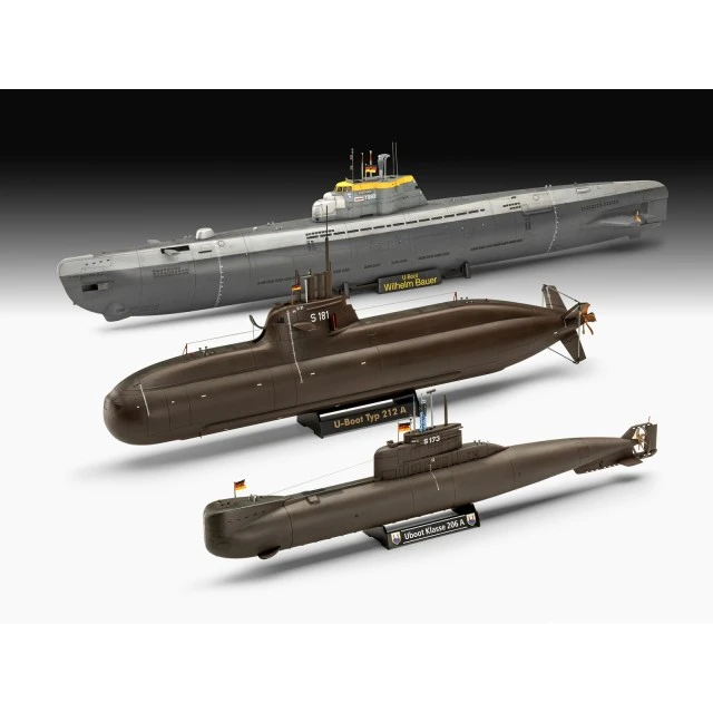 Κιτ μοντέλου συναρμολόγησης, Revell, υποβρύχιο Bundeswehr για την 70ή επέτειο: Wilhelm Bauer, Τύπος 206A, Κλάση 2, 154 ανταλλακτικά