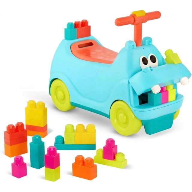 Push car με ήχο, φως και κατασκευή, Battat, Hippopotamus