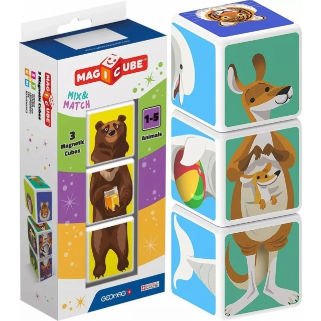 Σετ μαγνητικής κατασκευής Magicube, Animals 110, 3 μέρη