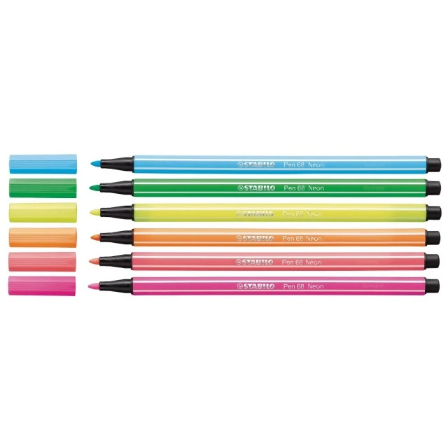 Σετ μαρκαδόροι, Stabilo, Στυλό 68 Neon ST6806-1, 6 χρώματα