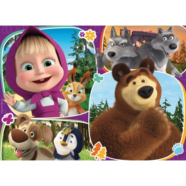 Παζλ, Lisciani, Masha and the Bear, Διπρόσωπο Παζλ 24 Τεμάχια