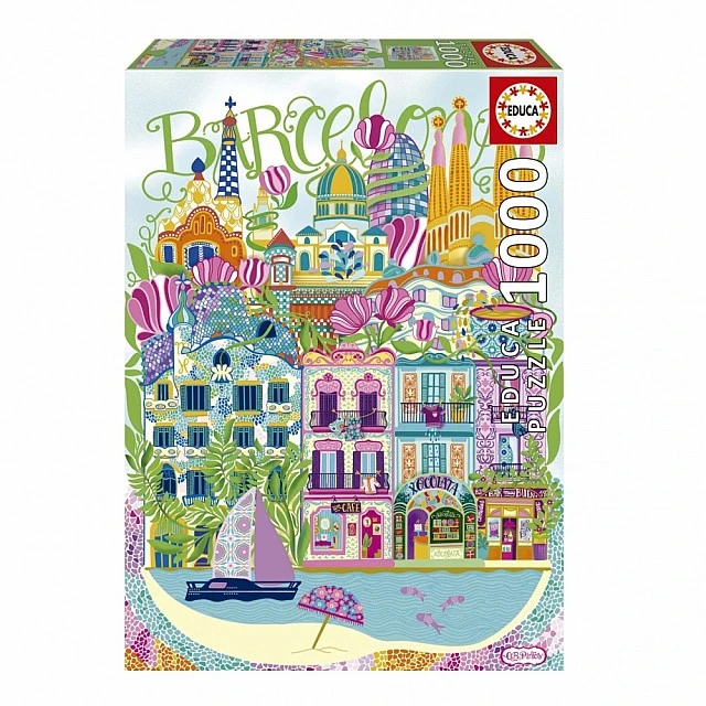 Puzzle, Educa, Barcelona, Car Pintos, 1000 τεμάχια