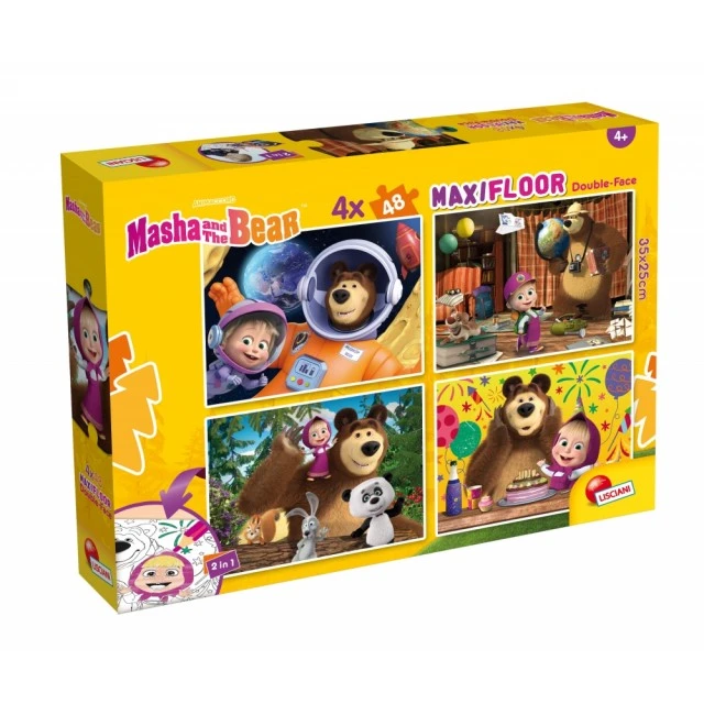 Παζλ, Lisciani, Masha and the Bear, Διπρόσωποι παζλ 4 x 48 τεμάχια