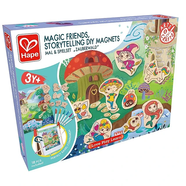 Δημιουργικό σετ, Hape, μαγνήτες DIY, Magic friends, 18 τεμάχια