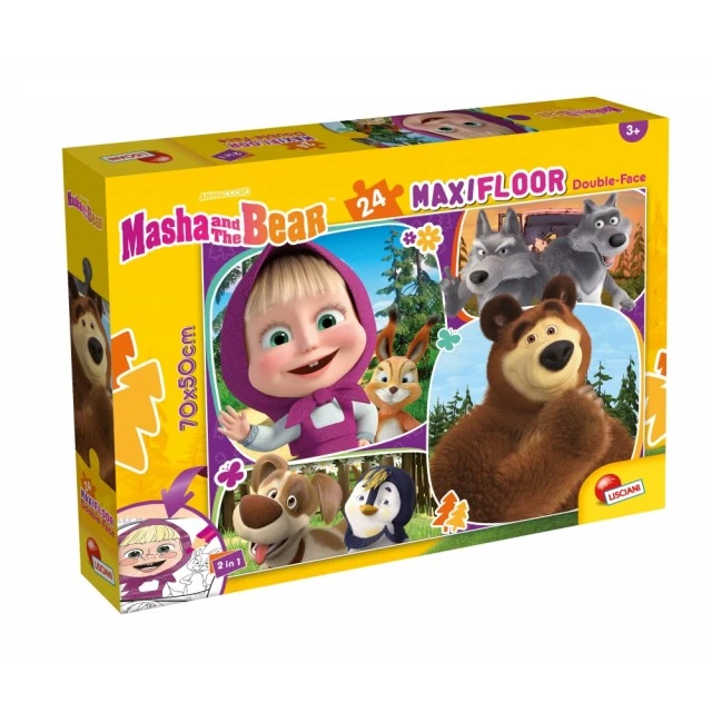 Παζλ, Lisciani, Masha and the Bear, Διπρόσωπο Παζλ 24 Τεμάχια