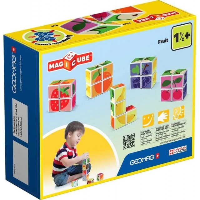 Magicube Magnetic Construction Set, Fruits and Cards 131, 11 Pieces