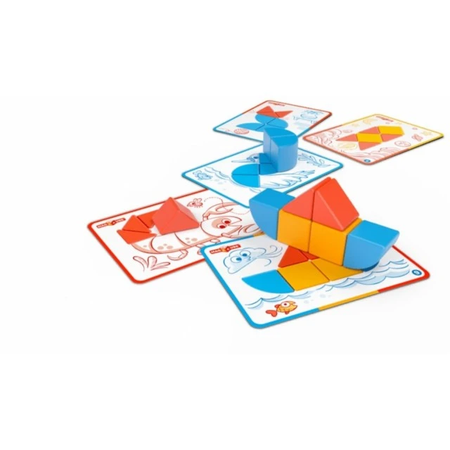 Μαγνητικός κατασκευαστής Magicube, Σχήματα και κάρτες, 16 κομμάτια