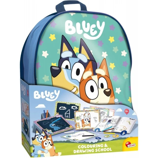 Σετ δημιουργικής δημιουργίας, Lisciani, Bluey, σακίδιο πλάτης 2 σε 1 με σετ σχεδίασης
