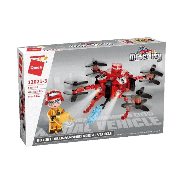 Κατασκευαστικό σετ Qman MineCity πυροσβεστικό drone, 161 τεμ.