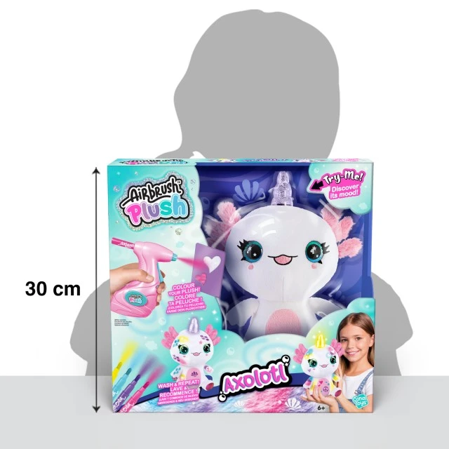 Σετ δημιουργικού, Canal Toys, Λούτρινο παιχνίδι για χρωματισμό, Αξολότλ με φωτιζόμενο κέρατο