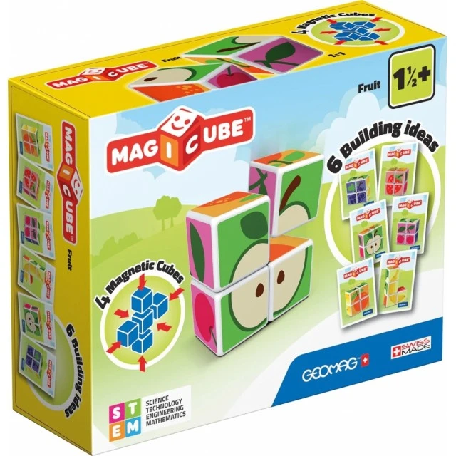 Magicube Magnetic Construction Set, Fruits and Cards 131, 11 Pieces