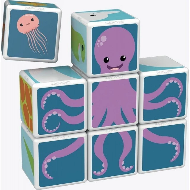 Magicube Magnetic Construction Set, Sea Animals and Cards 146, 11 Pieces