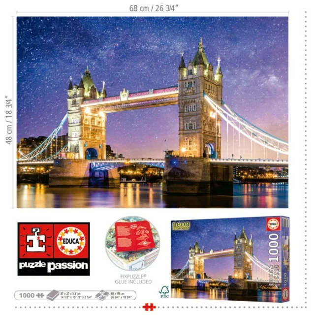 Νέον παζλ Tower Bridge, Λονδίνο, 1000 τεμάχια