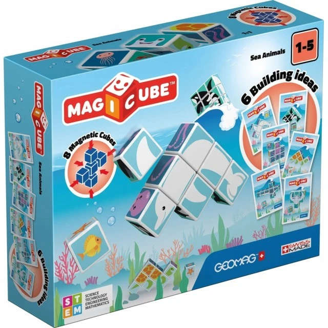 Magicube Magnetic Construction Set, Sea Animals and Cards 146, 11 Pieces