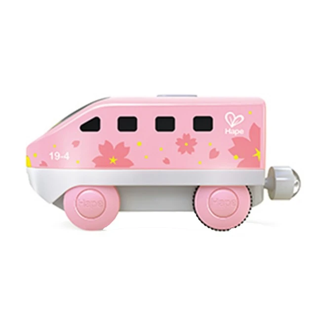 Υπεραστική ατμομηχανή με μπαταρία, Hape, 12 x 4 x 5 cm, Ροζ