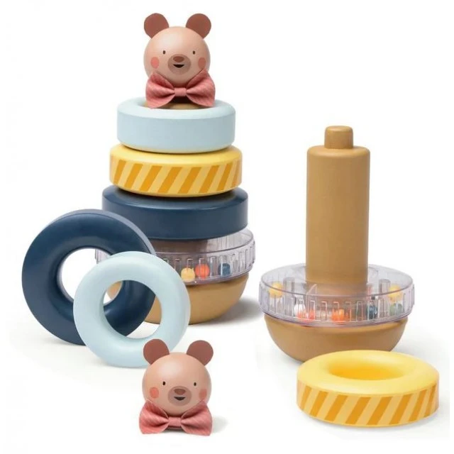Παιχνίδι μωρού, Taf Toys, Πύργος με κρίκους για κορδόνι, Αρκουδάκι