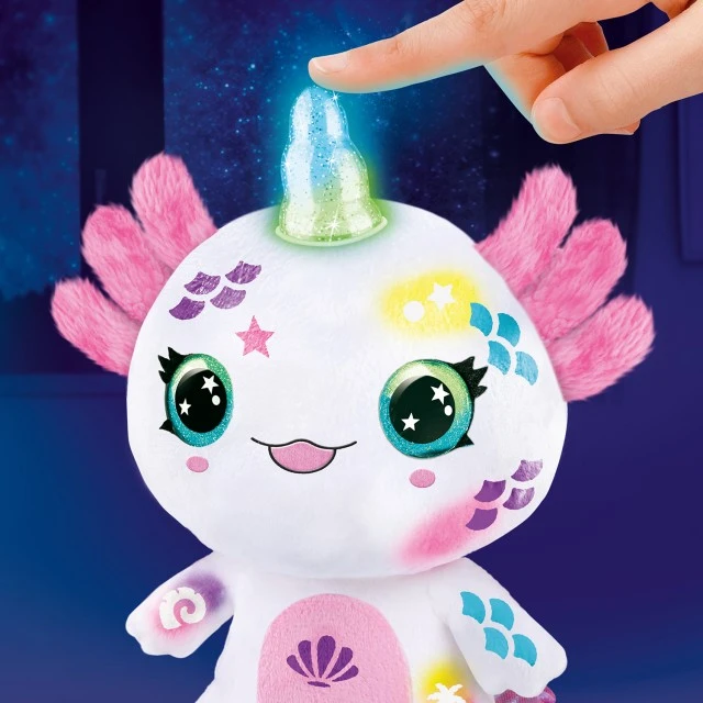 Σετ δημιουργικού, Canal Toys, Λούτρινο παιχνίδι για χρωματισμό, Αξολότλ με φωτιζόμενο κέρατο