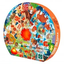 Εκπαιδευτικό παζλ δαπέδου, Hape, Λίθινη Εποχή, 57,5 cm, 100 τεμάχια