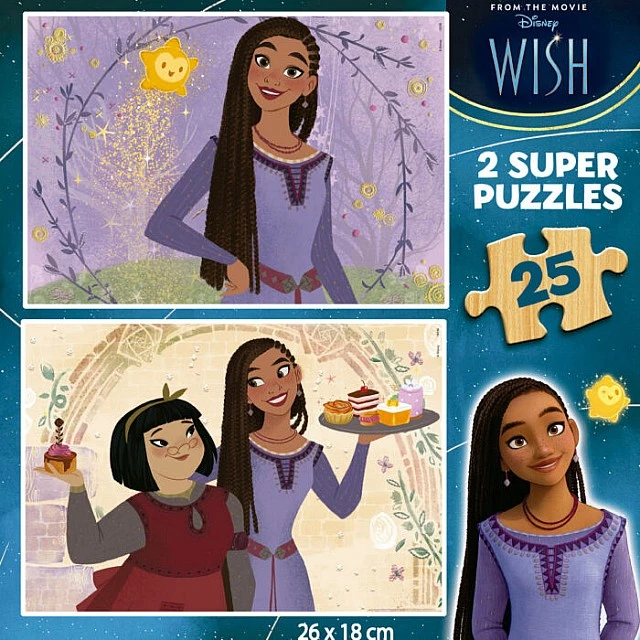 Ξύλινο παζλ Wish 2 σε 1, 2 x 25 μέρη
