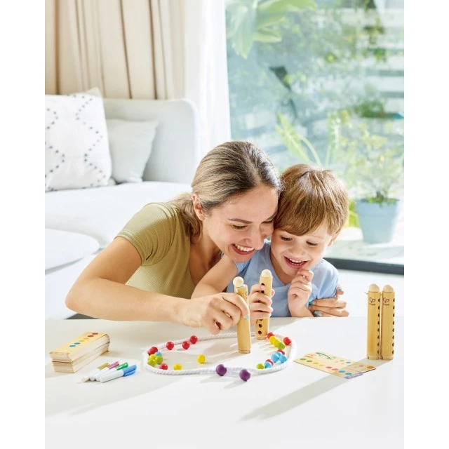 Ξύλινο παιχνίδι, Hape, Bamboo Rapido, μπαστούνια μπαμπού και συνδυασμοί χρωμάτων