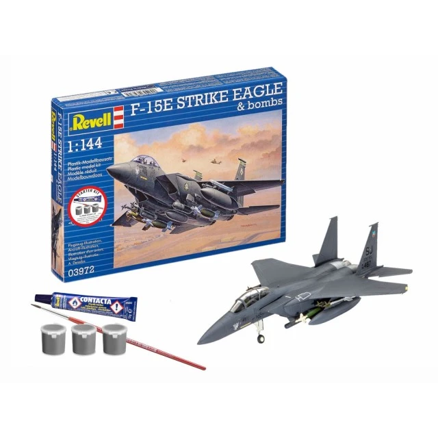 Μοντέλο συναρμολόγησης, Revell, Κιτ εκκίνησης μαχητικού F-15 Strike Eagle με βόμβες, 70 τεμάχια