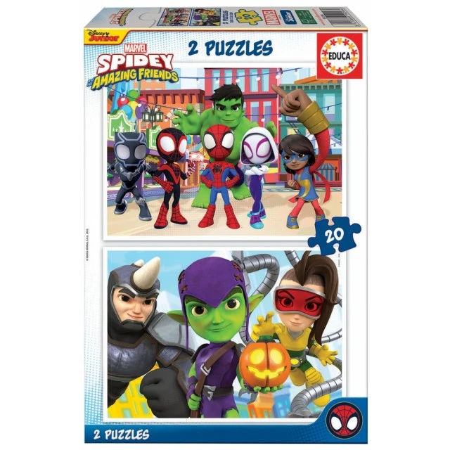 Παζλ 2-σε-1 Educa Spiderman and His Amazing Friends, 2x20 κομμάτια