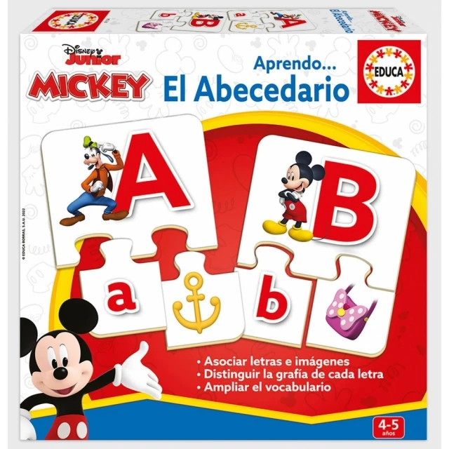 Εκπαιδευτικό παζλ, Educa, Mickey and Friends, Alphabet, 81 τεμάχια