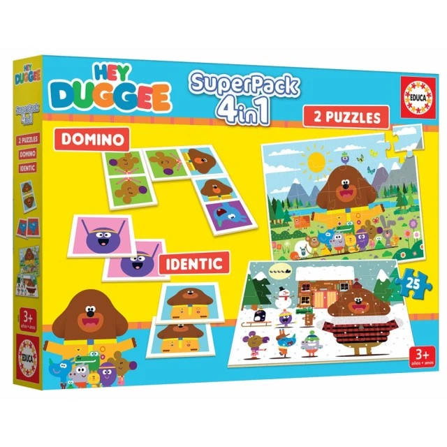 Σετ παιχνιδιού, Educa, Hey Duggee, Ντόμινο, Μνήμη και 2 παζλ των 25 κομματιών