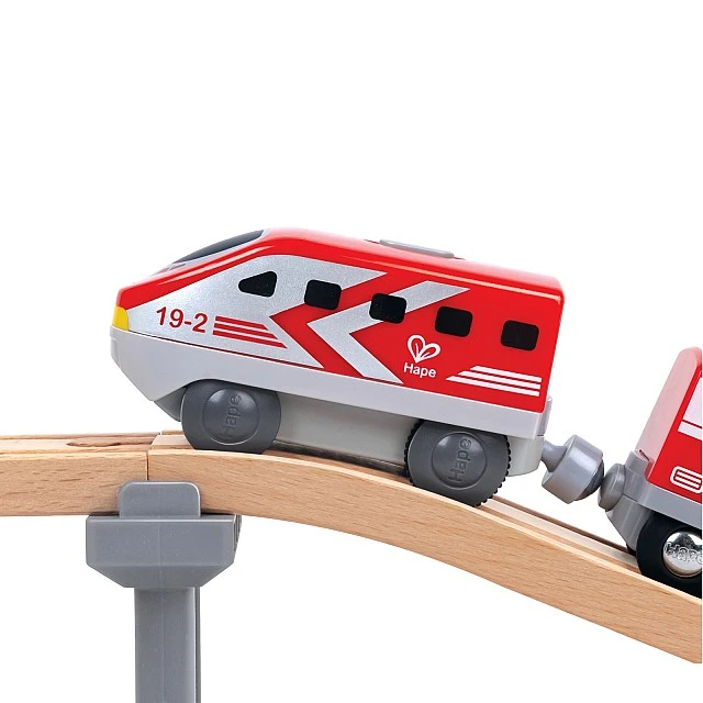 Υπεραστική ατμομηχανή με μπαταρία, Hape, 12 x 4 x 5 cm, Κόκκινο