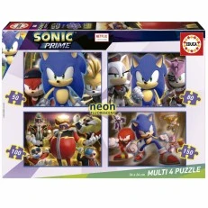 Sonic Prime 4 σε 1 Neon Progressive Puzzle, 50/80/100/150 τεμάχια