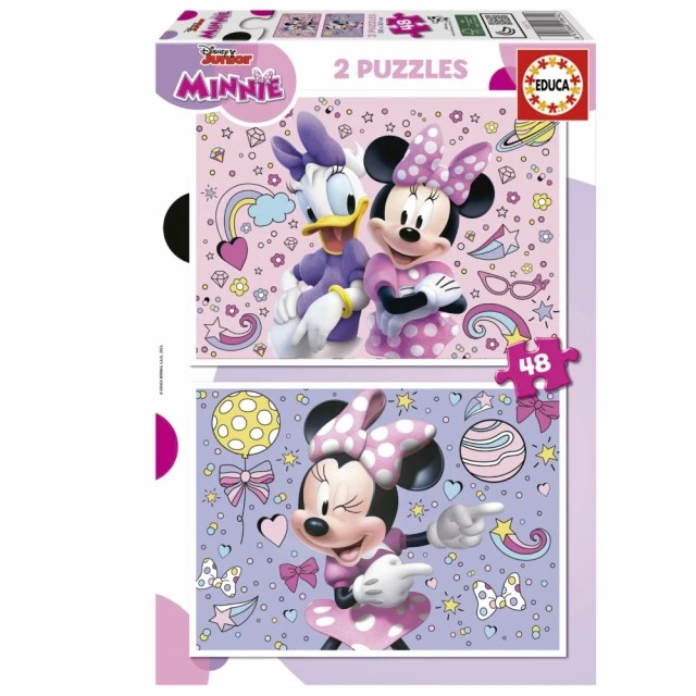 Παζλ, Educa, Minnie Mouse, 2 x 48 τεμάχια